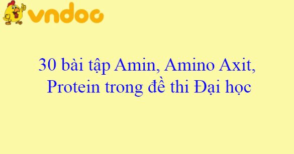 30 bài tập Amin, Amino Axit, Protein trong đề thi Đại học