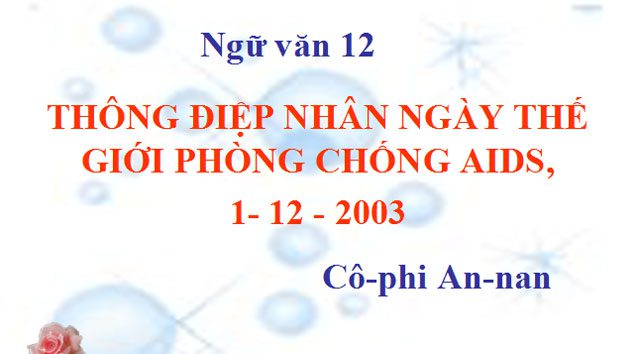 Thông điệp nhân ngày thế giới phòng chống AIDS