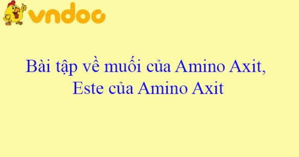 Bài tập về muối của Amino Axit, Este của Amino Axit