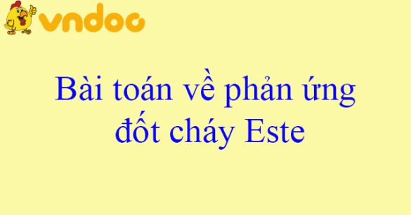 Bài toán về phản ứng đốt cháy Este