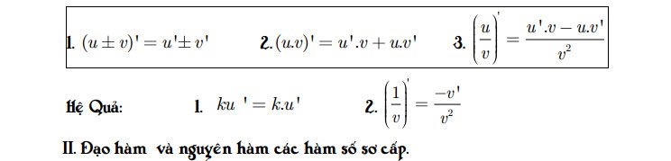 Bảng công thức Tích phân - Đạo hàm - Mũ - Logarit