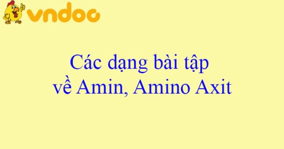 Các dạng bài tập về Amin, Amino Axit