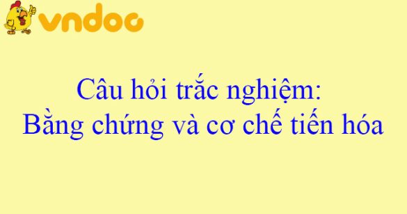 Câu hỏi trắc nghiệm: Bằng chứng và cơ chế tiến hóa (Phần 1)