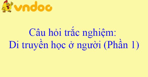 Câu hỏi trắc nghiệm: Di truyền học ở người (Phần 1)