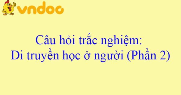 Câu hỏi trắc nghiệm: Di truyền học ở người (Phần 2)