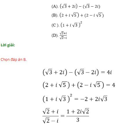 Câu hỏi trắc nghiệm Toán 12 chương 4