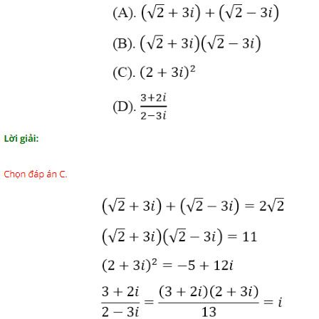 Câu hỏi trắc nghiệm Toán 12 chương 4