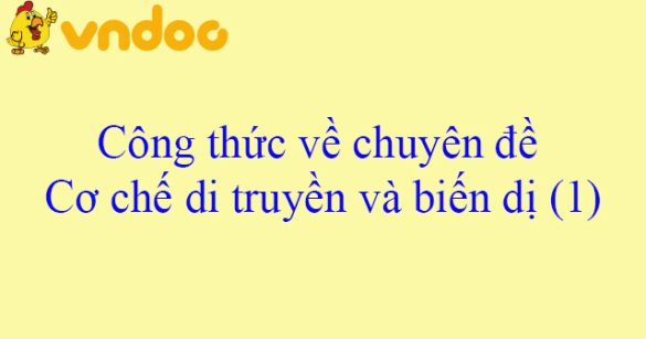 Công thức về chuyên đề Cơ chế di truyền và biến dị (1)