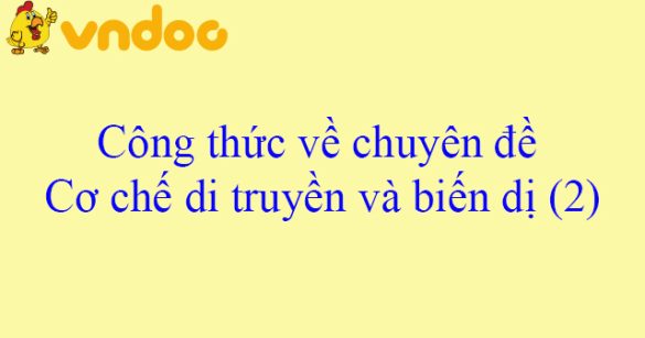 Công thức về chuyên đề Cơ chế di truyền và biến dị (2)