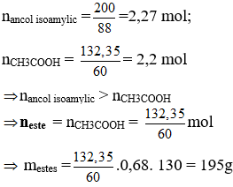 Dạng bài tập phản ứng Este hóa