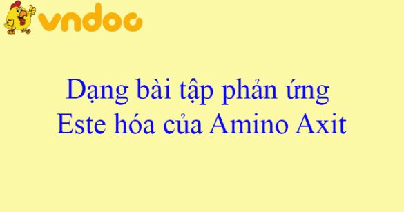 Dạng bài tập phản ứng Este hóa của Amino Axit