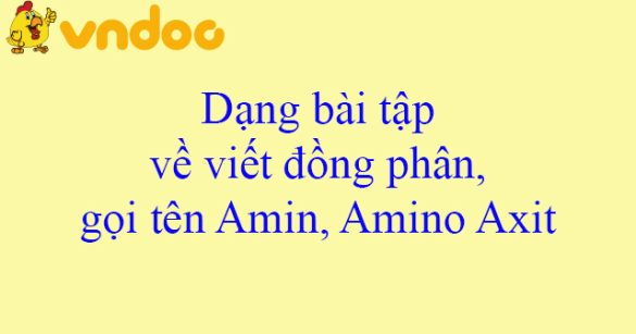 Dạng bài tập về viết đồng phân, gọi tên Amin, Amino Axit