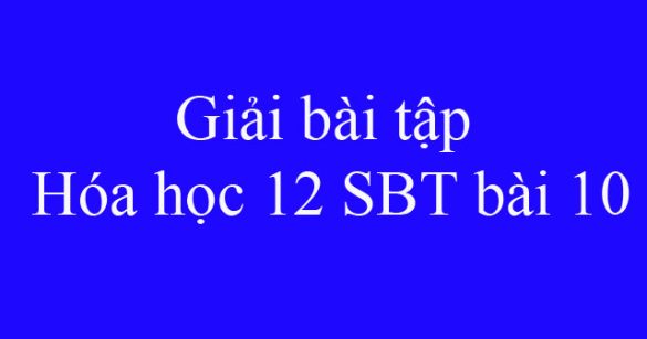 Giải bài tập Hóa học 12 SBT bài 10