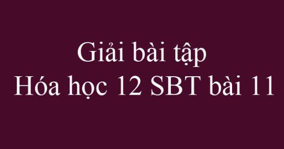 Giải bài tập Hóa học 12 SBT bài 11