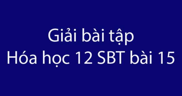 Giải bài tập Hóa học 12 SBT bài 15