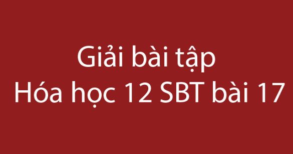 Giải bài tập Hóa học 12 SBT bài 17