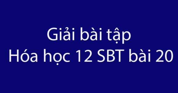 Giải bài tập Hóa học 12 SBT bài 20