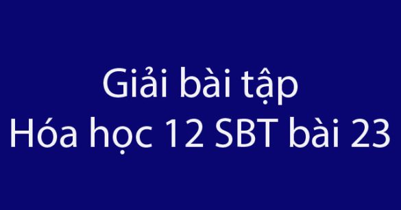 Giải bài tập Hóa học 12 SBT bài 23