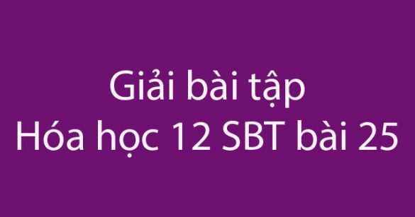 Giải bài tập Hóa học 12 SBT bài 25