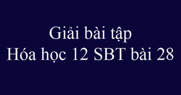 Giải bài tập Hóa học 12 SBT bài 28