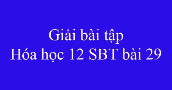 Giải bài tập Hóa học 12 SBT bài 29