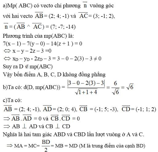 Giải bài tập ôn tập cuối năm Hình học 12