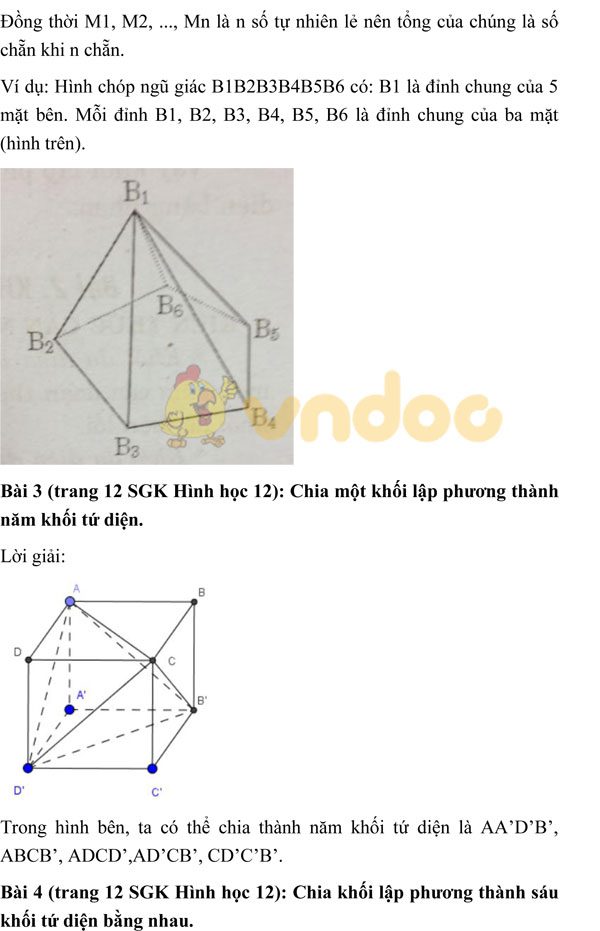 Giải bài tập Toán lớp 12 trang 18 SGK