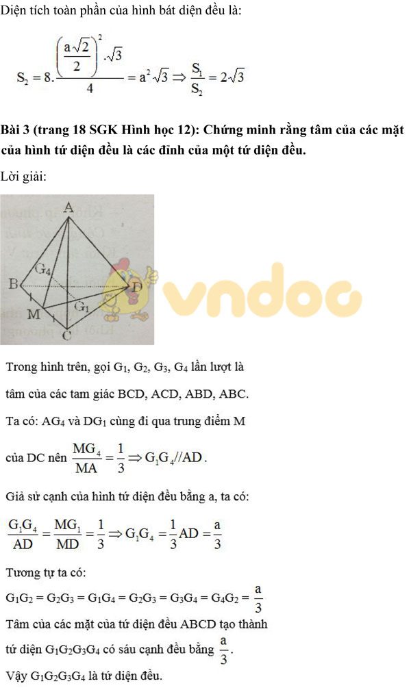 Giải bài tập Toán 12 chương 1 bài 2