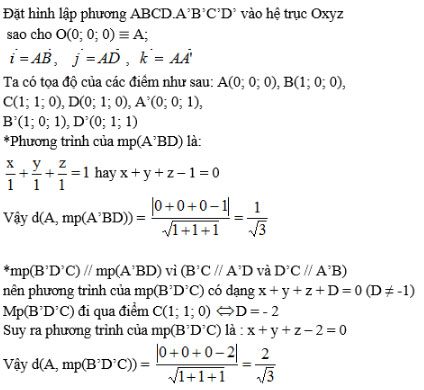 Giải bài tập Toán 12 chương 3 bài 3