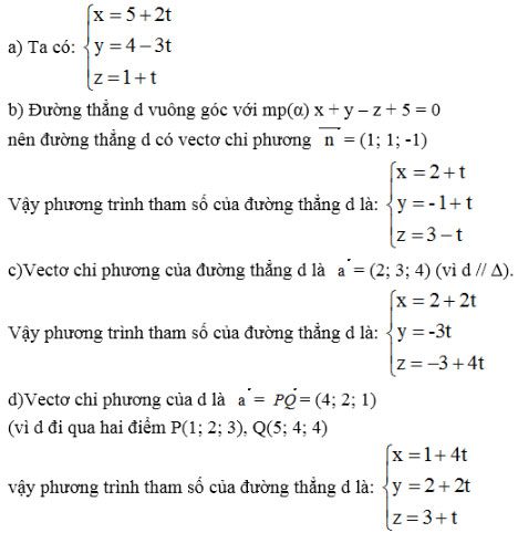 Giải bài tập Toán 12 chương 3 bài 3