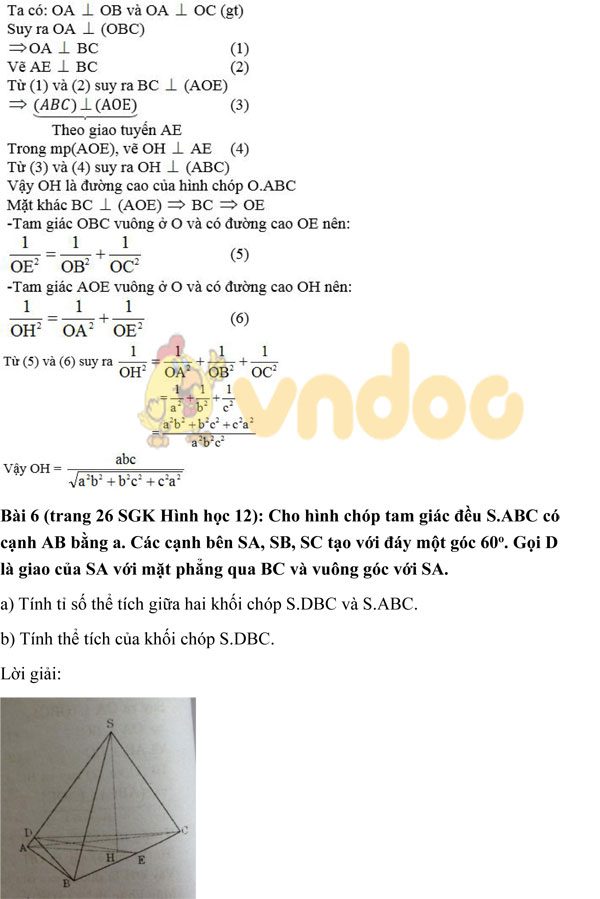 Giải bài tập Toán 12 ôn tập chương 1