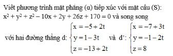 Giải bài tập Toán 12 ôn tập chương 3