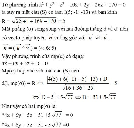 Giải bài tập Toán 12 ôn tập chương 3