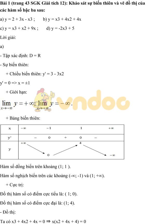 Giải chi tiết bài tập Giải tích lớp 12