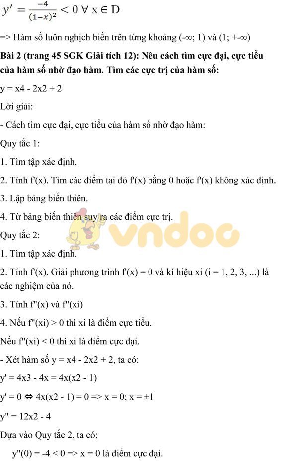 Giải chi tiết bài tập Giải tích lớp 12