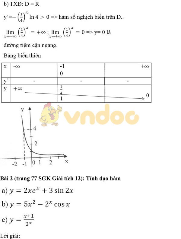 Giải chi tiết bài tập Giải tích lớp 12