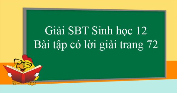 Giải SBT Sinh học 12: Bài tập có lời giải trang 72