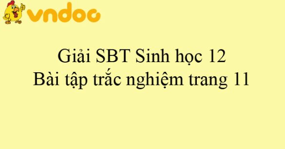 Giải SBT Sinh học 12: Bài tập trắc nghiệm trang 11