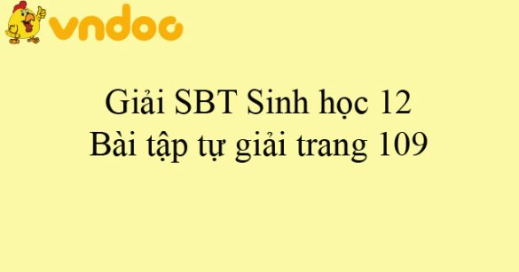 Giải SBT Sinh học 12: Bài tập tự giải trang 109