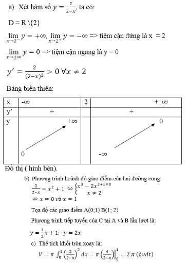 Giải Toán 12 Giải tích bài tập ôn tập cuối năm