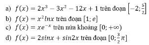 Giải Toán 12 Giải tích bài tập ôn tập cuối năm