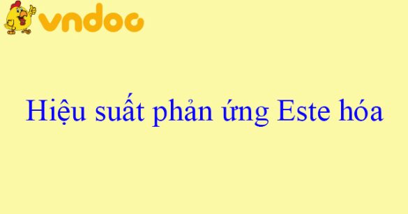 Hiệu suất phản ứng Este hóa