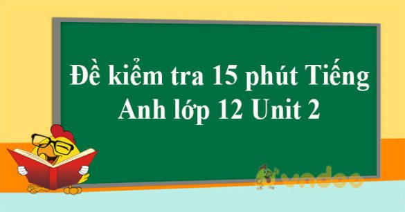 Đề kiểm tra 15 phút Tiếng Anh lớp 12 Unit 2 Cultural Diversity