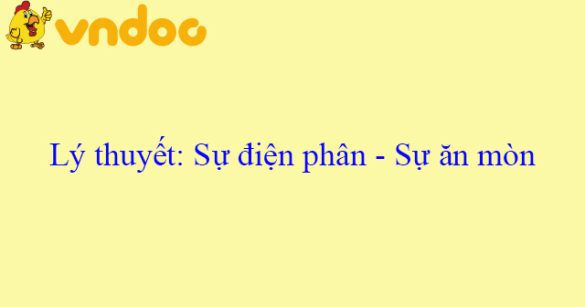 Lý thuyết: Sự điện phân - Sự ăn mòn