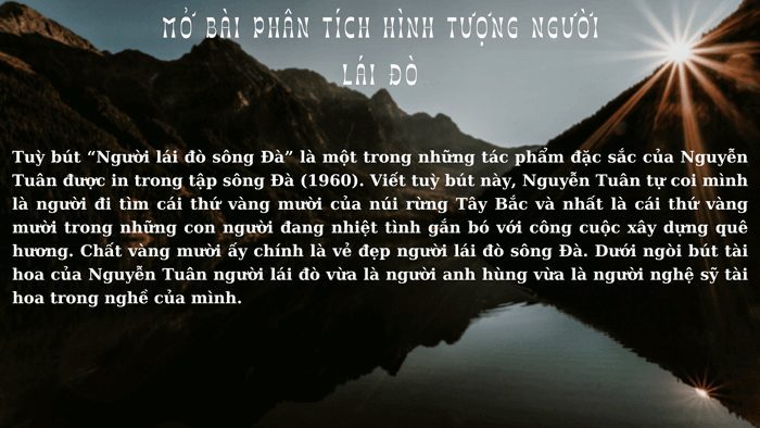 Mở bài Người lái đò sông Đà