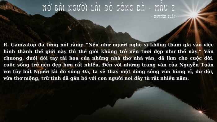 Mở bài Người lái đò sông Đà