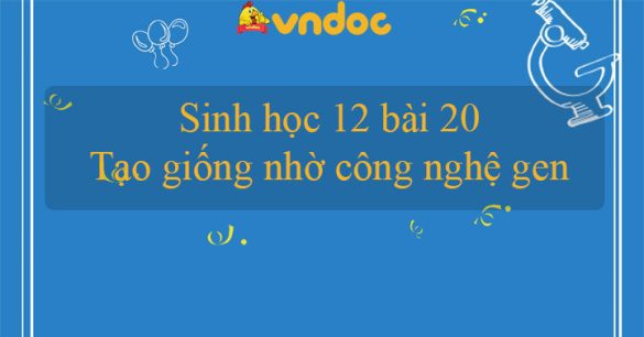 Sinh học 12 bài 20: Tạo giống nhờ công nghệ gen