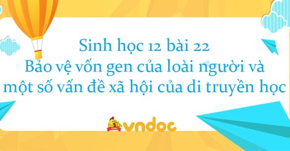 Sinh học 12 bài 22: Bảo vệ vốn gen của loài người và một số vấn đề xã hội của di truyền học