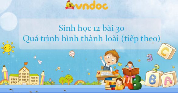 Sinh học 12 bài 30: Quá trình hình thành loài (tiếp theo)