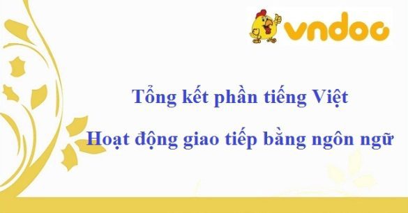 Tổng kết phần tiếng Việt: Hoạt động giao tiếp bằng ngôn ngữ